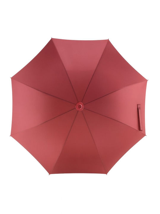 Rain Automatic Umbrella with Walking Stick Burgundy