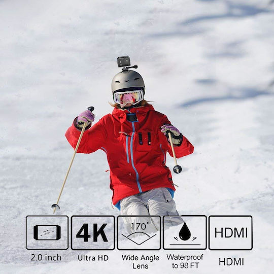 H9 Action Camera 4K Ultra HD Underwater (with Case) with Screen 2" and Wi-Fi Yellow