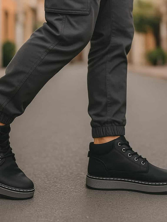Black Men's Boots Waterproof
