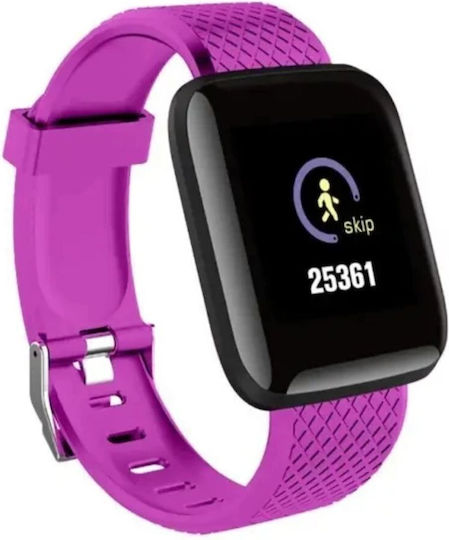 ID116 plus Smartwatch με Παλμογράφο (Μωβ)