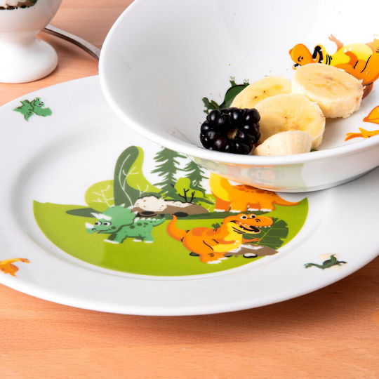 SP Tableware Σετ Φαγητού Dino από Πορσελάνη Λευκό 4τμχ