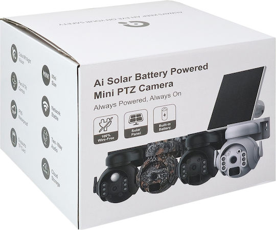 Sectec ST-515C-3M-4G-BK-100 IP Κάμερα Παρακολούθησης 4G Full HD+ 3MP Αδιάβροχη Μπαταρίας με Αμφίδρομη Επικοινωνία και Φακό 3.6mm