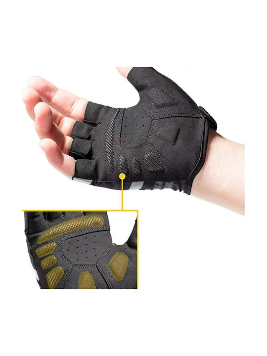 Rockbros Halber Finger Fahrradhandschuhe Erwachsene Schwarz
