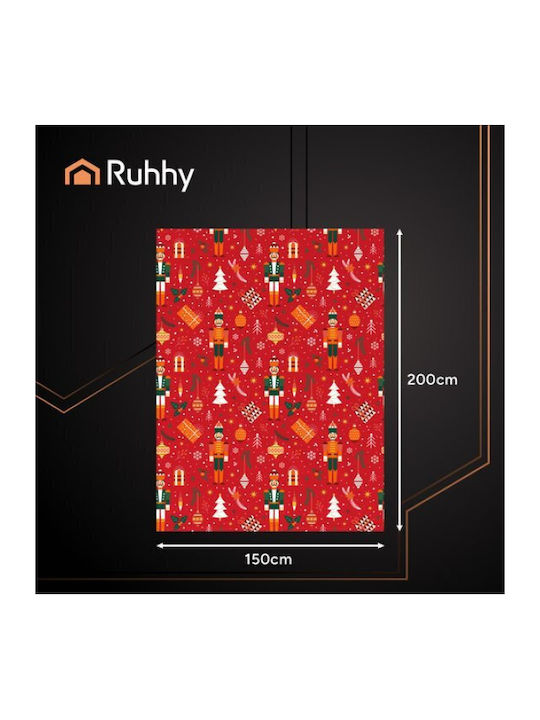 Ruhhy Κουβέρτα Fleece Μονή 150x200εκ. Κόκκινη 18547-0