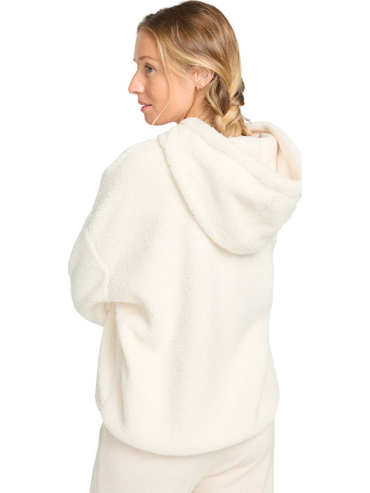 Ready To Go Winter Women's Fleece Blouse Long Sleeve with Zipper White