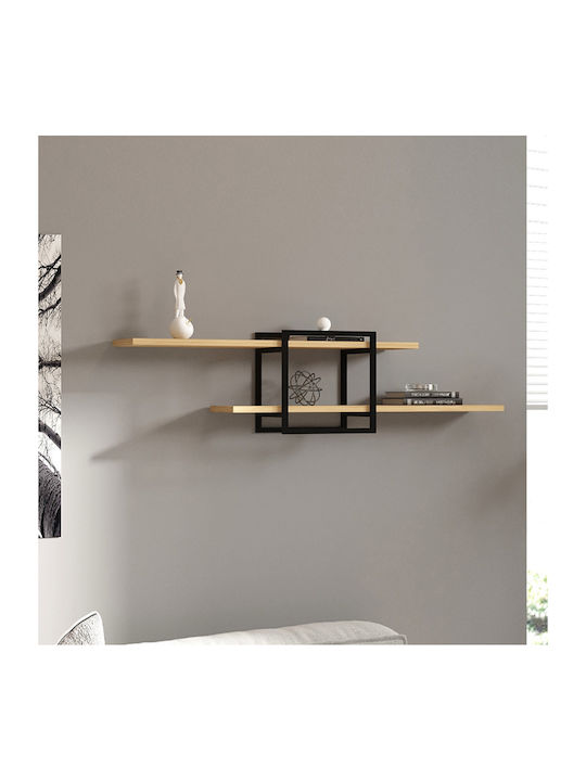 Ράφι Τοίχου Mone Sapphire Oak - Μαύρο 120x18x30εκ.