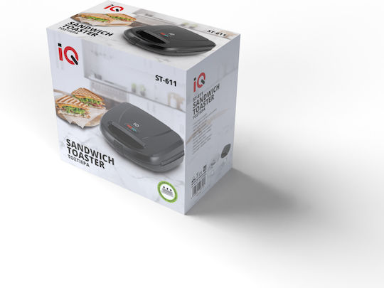 IQ Sandwich Maker for 2 Sandwiches 750W Black