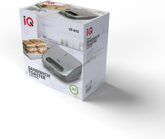 IQ Sandwich Maker with Removable Plates for 2 Sandwiches 750W Inox