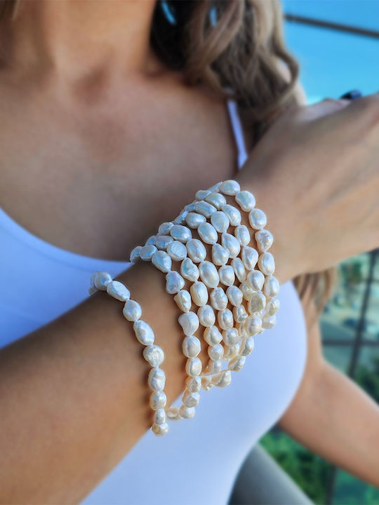 Κολιέ Λευκά Μαργαριτάρια Fresh Water Pearl S123469