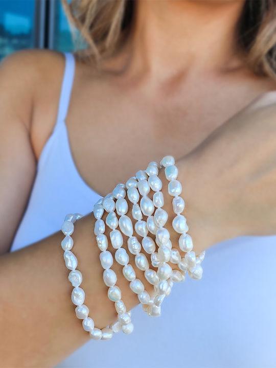 Κολιέ Λευκά Μαργαριτάρια Fresh Water Pearl S123469