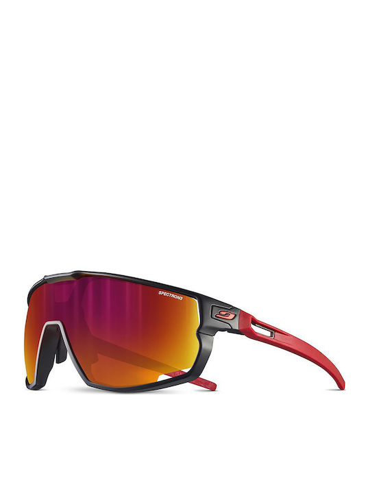 Julbo Rush Men's Sunglasses with Black Plastic Frame and Black Mirror Lens J5341122