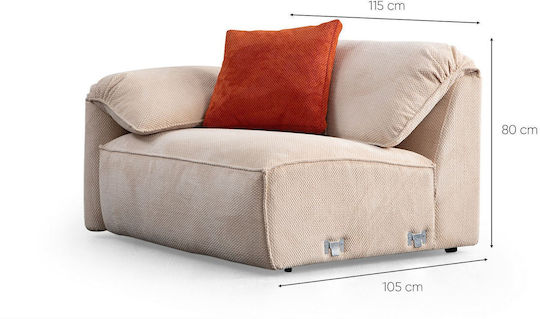 Flamingo Corner 1 Corner Couch Cream 335x385x80 cm