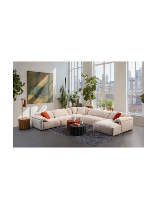 Flamingo Corner 1 Corner Couch Cream 335x385x80 cm