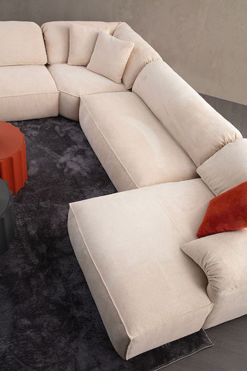 Flamingo Corner 1 Corner Couch Cream 335x385x80 cm