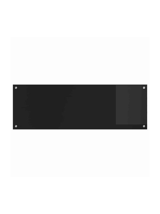 vidaXL Rectangular Glass Back Black 120x40cm 3415497 2 Pieces