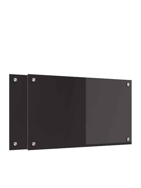 Vidaxl Kitchen Back Panel Black 70 X 40 X 0.8 cm Tempered Glass