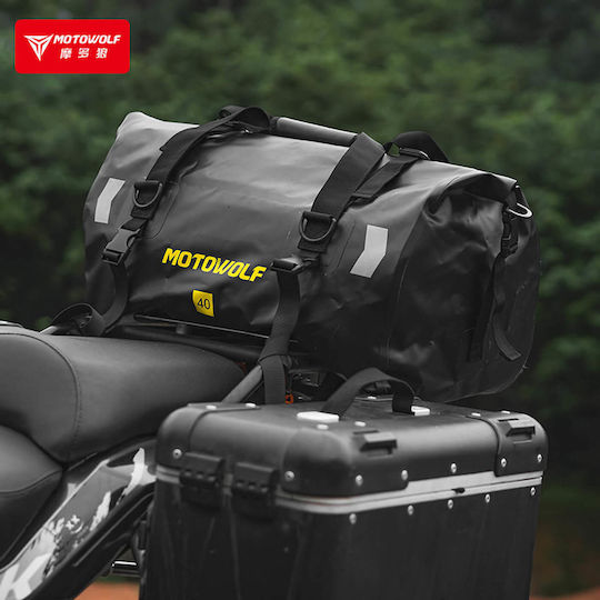 Motowolf Motorcycle Tail Bag Waterproof 66L Black/Red