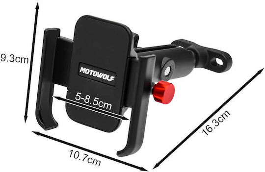 Motowolf Mount Phone Motorcycle with Adjustable Arm 6.7" for Steering Wheel