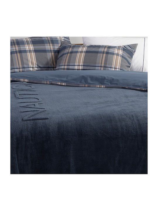 Nef-Nef Homeware Wave Fleece Blanket Super King 230x240cm Blue