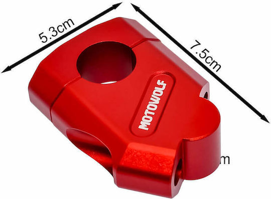 Motowolf Set of Red 7/8” 22mm Motorcycle Handlebar Riser Spacer Clamps 2 Pieces Mdl3517-r