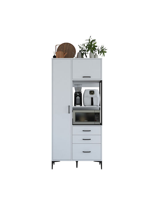 Μπουφές White Ξύλινος White 90x40x198.6cm