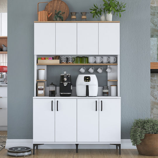 Μπουφές White Ξύλινος White 120x40x184.2cm Μπουφές White Ξύλινος White 120x40x184.2cm