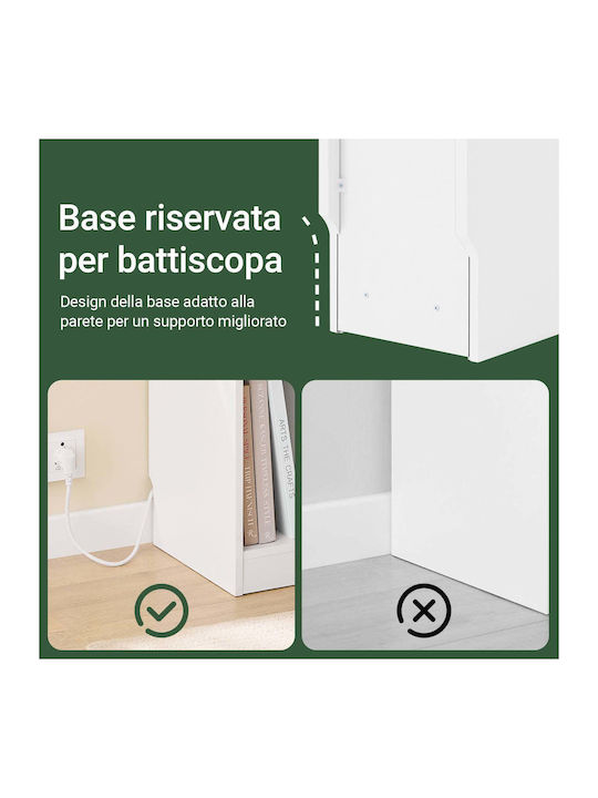 Wooden Bedside Table White 20x35x60cm