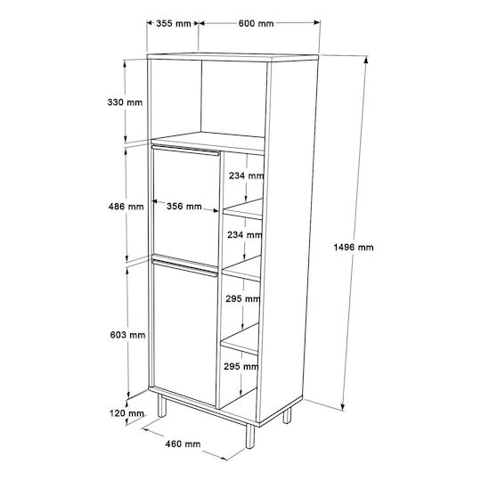 Hanah Home Ντουλάπι Μπάνιου 60x35.5x161.6cm Καρυδί