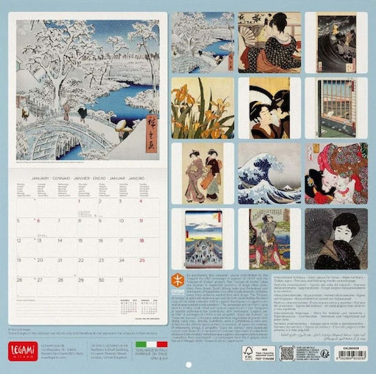 Monthly Wall Calendar 2026 Japanese School 30x29 Legami