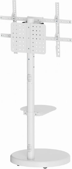 Gembird TVS-86TR-01-W Βάση Τηλεόρασης Δαπέδου έως 86" και 50kg Λευκό