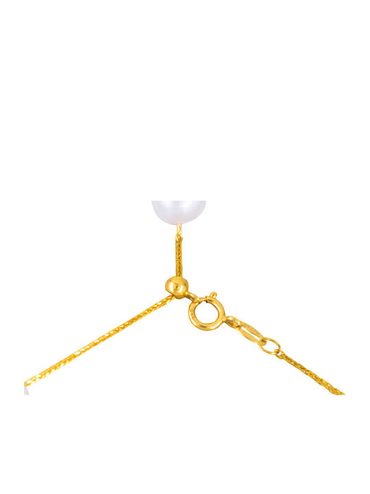 Bracelet K18 Gold Chain White Pearls Q.t.v Akoya B126313