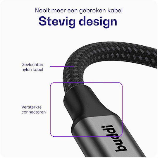 Buddi 1m Regular USB 2.0 to micro USB Cable