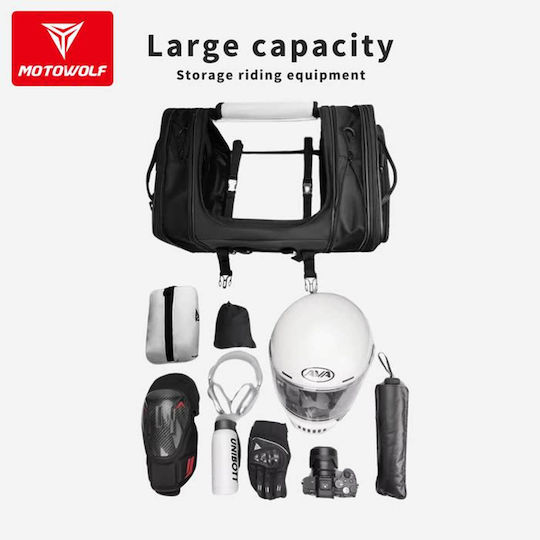 Motowolf Waterproof Motorcycle Tail Bag 60lt Black
