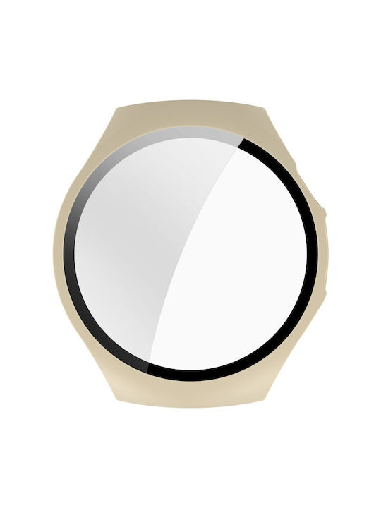 Πλαστική Θήκη με Τζαμάκι σε Μπεζ χρώμα για Huawei Watch 5 - 42mm