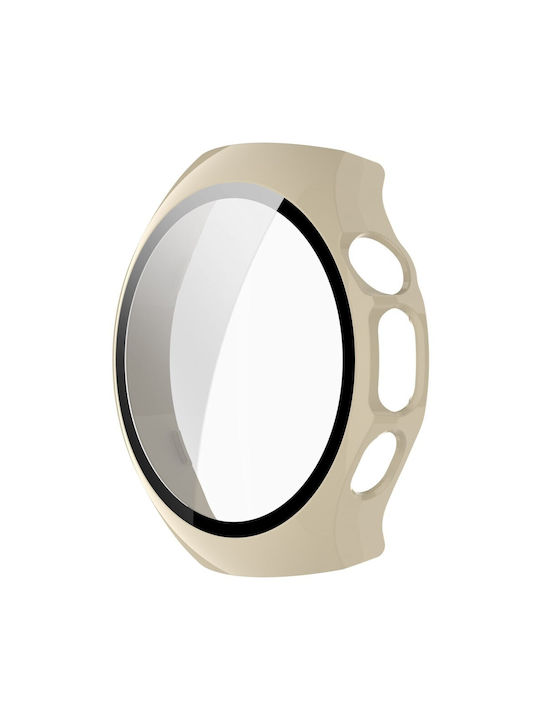 Πλαστική Θήκη με Τζαμάκι σε Μπεζ χρώμα για Huawei Watch 5 - 42mm