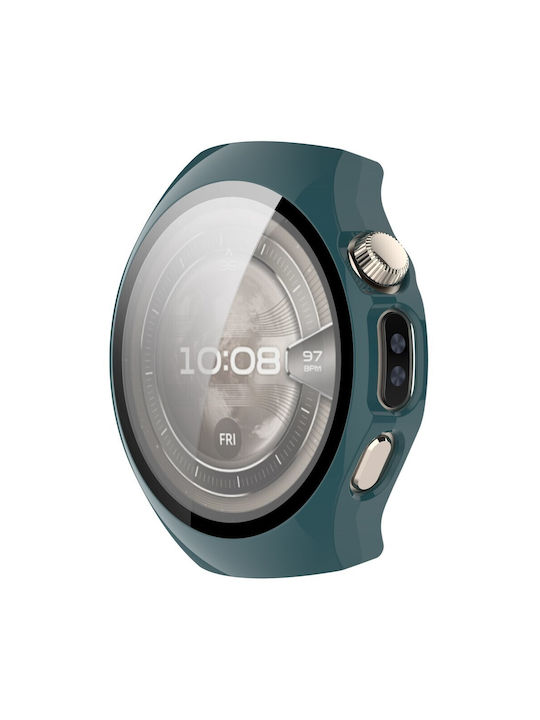 Пластмасов Калъф със Стъкло в Зелен цвят за Huawei Watch 5 - 46 мм