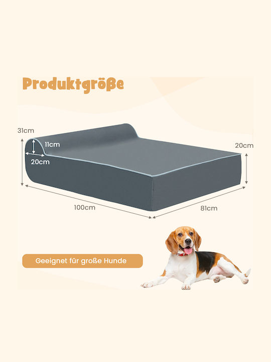 Costway Saltea Pat pentru câini Ortopedic Gri