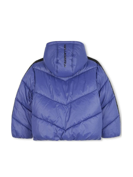 Kinder Steppjacke mit Kapuze Lila