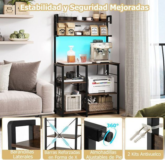 Costway Ραφιέρα Ξύλινη Καφέ KC58140DE-CF Costway Ραφιέρα Ξύλινη Καφέ KC58140DE-CF