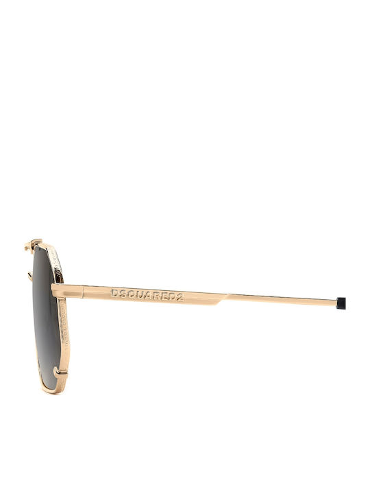 Dsquared2 Unisex Sunglasses with Gold Metal Frame and Gray Gradient Lens D2 0175/S 000/9O