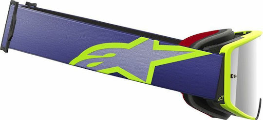 Motocross Goggles Alpinestars Supertech Corp Purple Yellow Mirror-sil