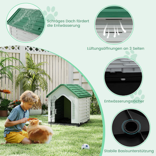 Costway Hundehaus Kunststoff Außenbereich Grün