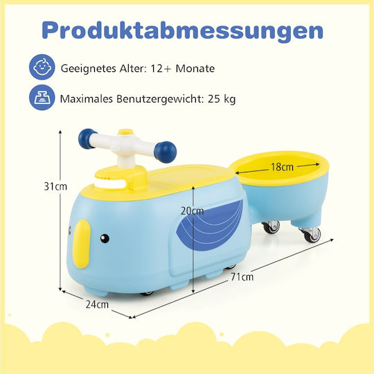 Costway Baby Walker Car Ride On for 12++ Months TQ10407NY Blue