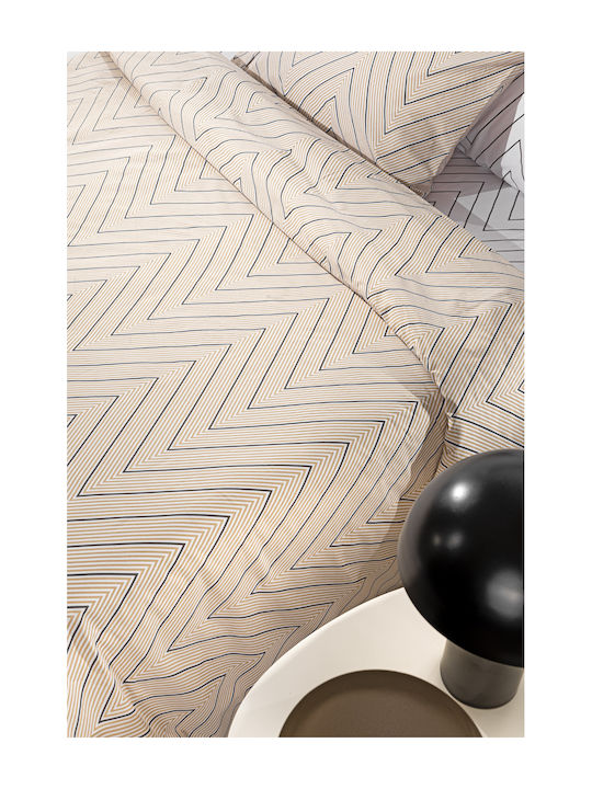 Guy Laroche Cotton Duvet Cover Set 165x225cm Single With Pillowcase Canyon Natural