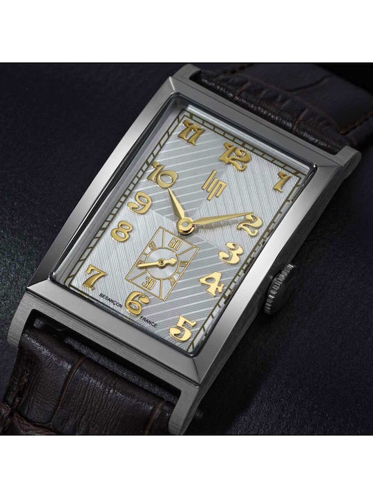 Lip Watches Churchill T24 Men's Watch Battery with Brown Leather Strap
