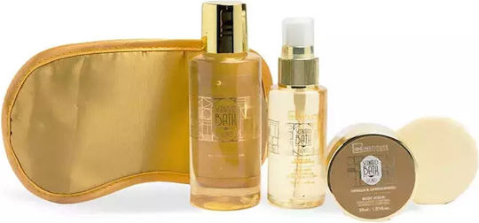 IDC Institute Scented Bath Vanilla & Sandalwood Skin Care Set for Body Cleaning 4pcs
