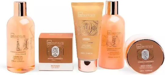 IDC Institute Scented Bath Orange & Cinnamon Skin Care Set for Body Cleaning 5pcs