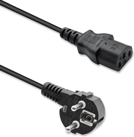 Qoltec Schuko / IEC C13 - Schuko / IEC C13 Cable 1.4m Μαύρο 50549
