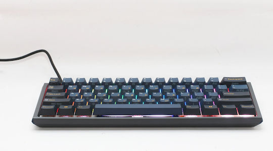 Ducky One 3 Pro Mini Nazca Line Gaming Mechanical Keyboard 60% with Cherry MX2A Speed Silver switches and RGB lighting (English US) Black/Blue