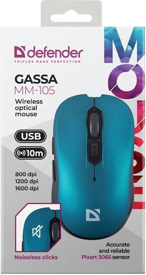 Defender Gassa MM-105 Ασύρματο Vertical Ποντίκι Μαύρο